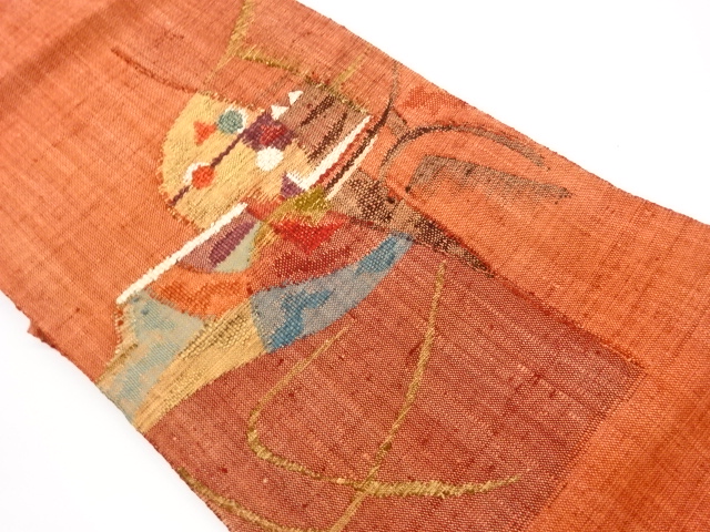 JAPANESE NAGOYA OBI / MAWATA TSUMUGI / WOVEN GEOMETRIC